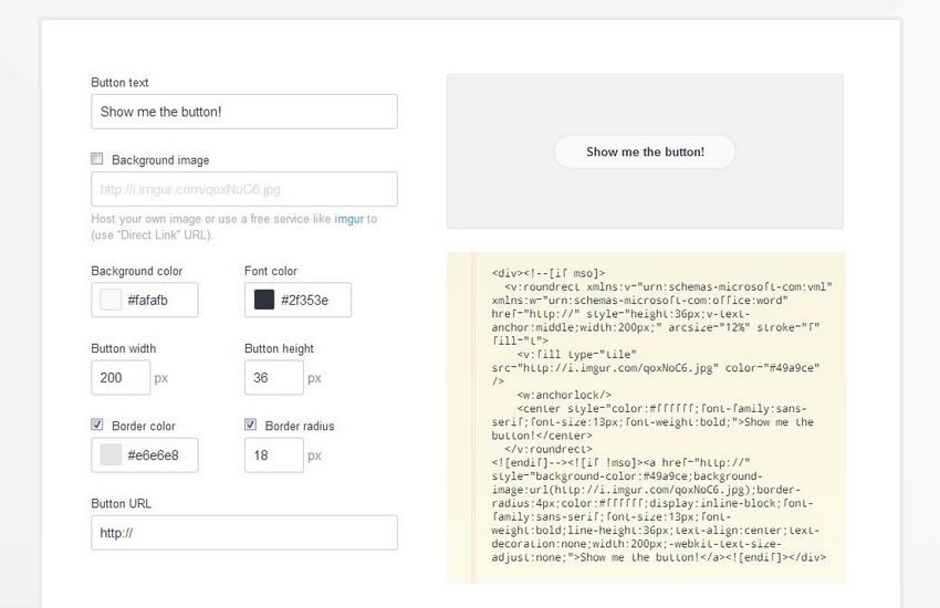 Generator buttonów dla poczty elektronicznej 1 buttony email