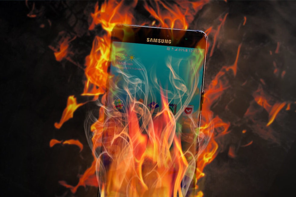 Samsung Note catches fire again