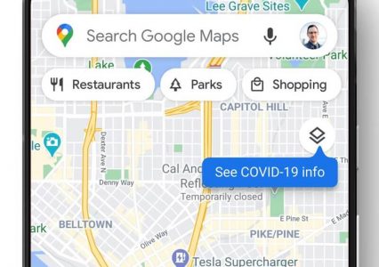 Covid-19 tu, Covid-19 tam, w Mapach Google na iOS i Androidze też