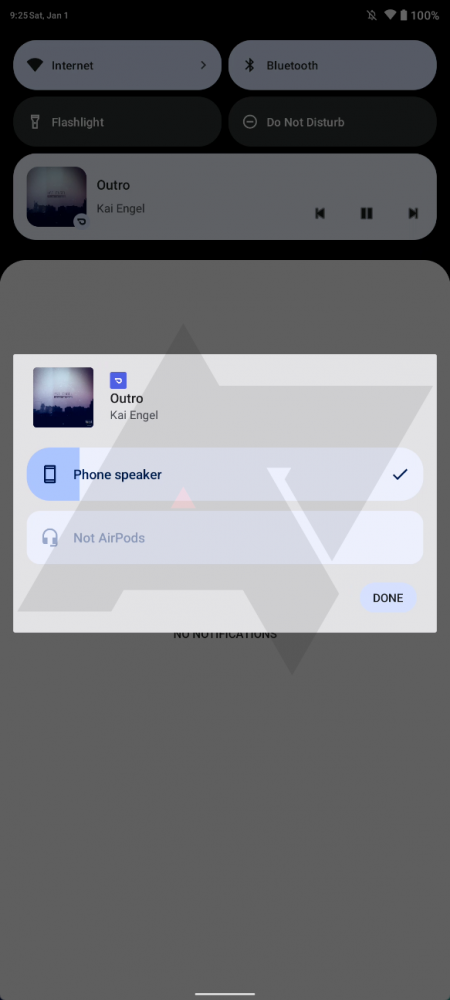 Android 13 menu wyjścia dźwięku