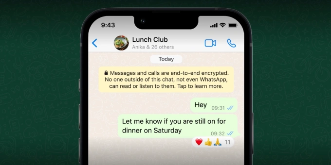 whatsapp reactions