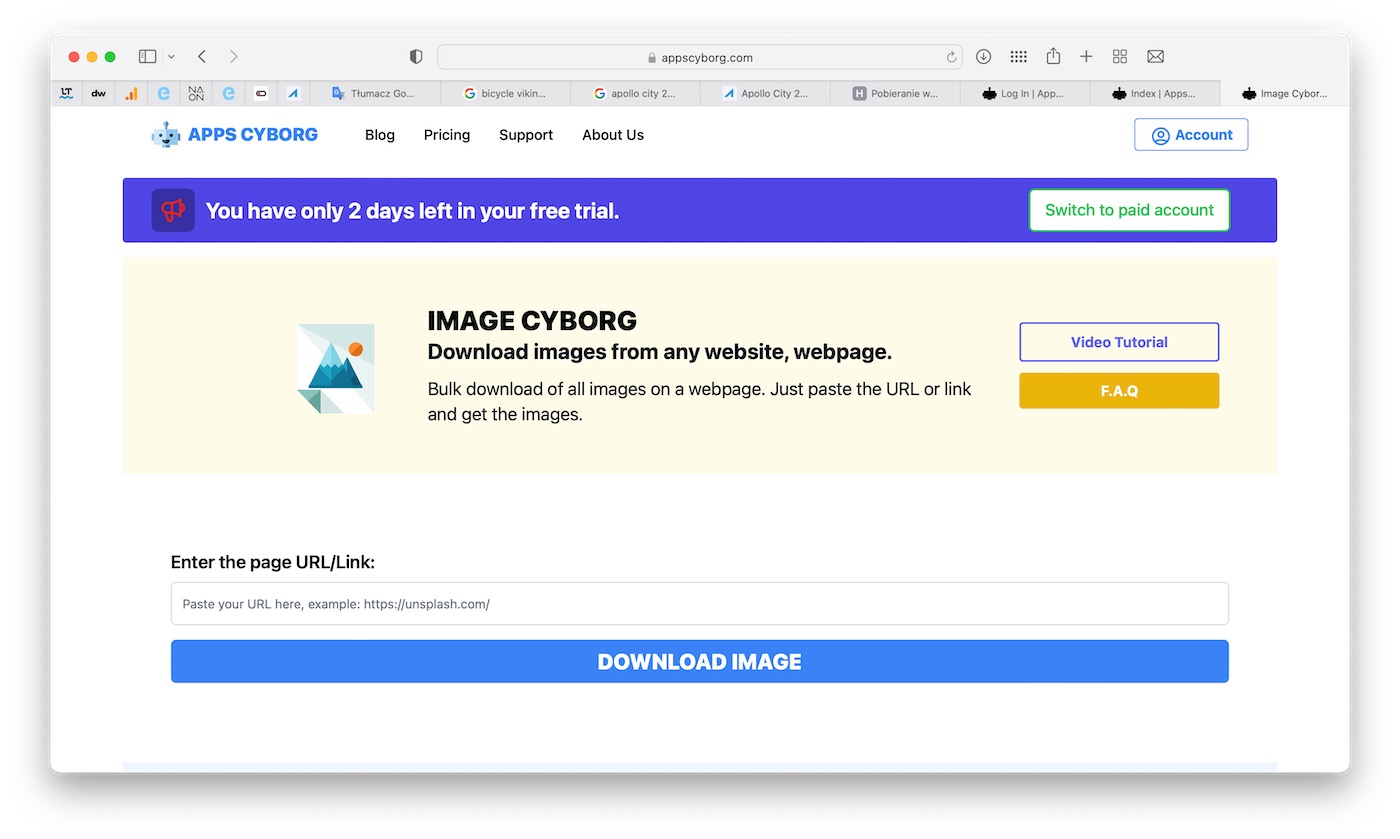 Zostałem zmuszony do kradzieży zdjęć. Pomogła mi w tym web apka APPS CYBORG, która oferuje 60 innych, przydatnych aplikacji za 5 euro na rok 10 APPS CYBORG