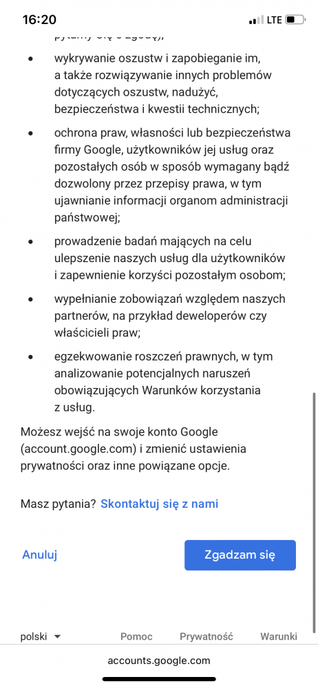 Polityka prywatności Google