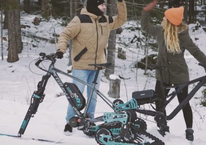 Kochasz gdy jest śniegu po pas i jazdę na rowerze? S-Trax Snowbike zamieni twój rower w skuter śnieżny