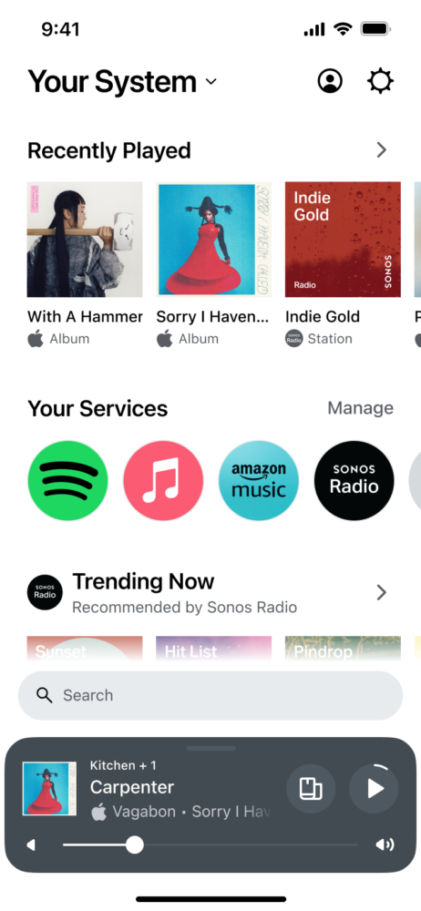 Sonos pokazuje nową apkę, uproszczona, zoptymalizowana i piękniejsza 6 Sonos App Home Screen Light