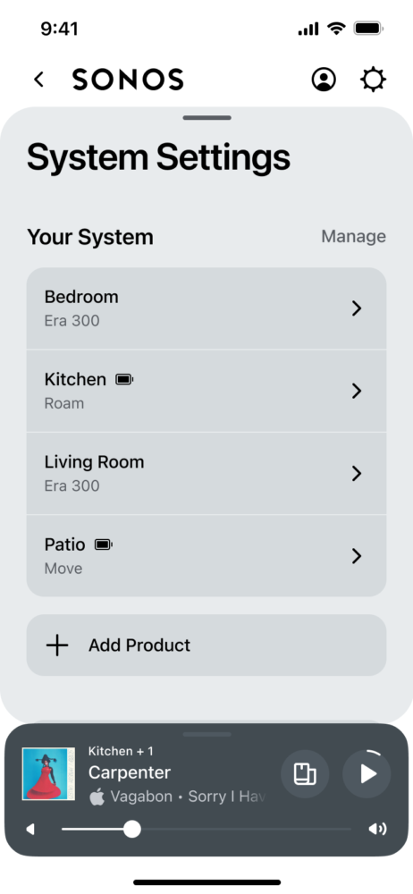 Sonos pokazuje nową apkę, uproszczona, zoptymalizowana i piękniejsza 7 Sonos App System Settings Light