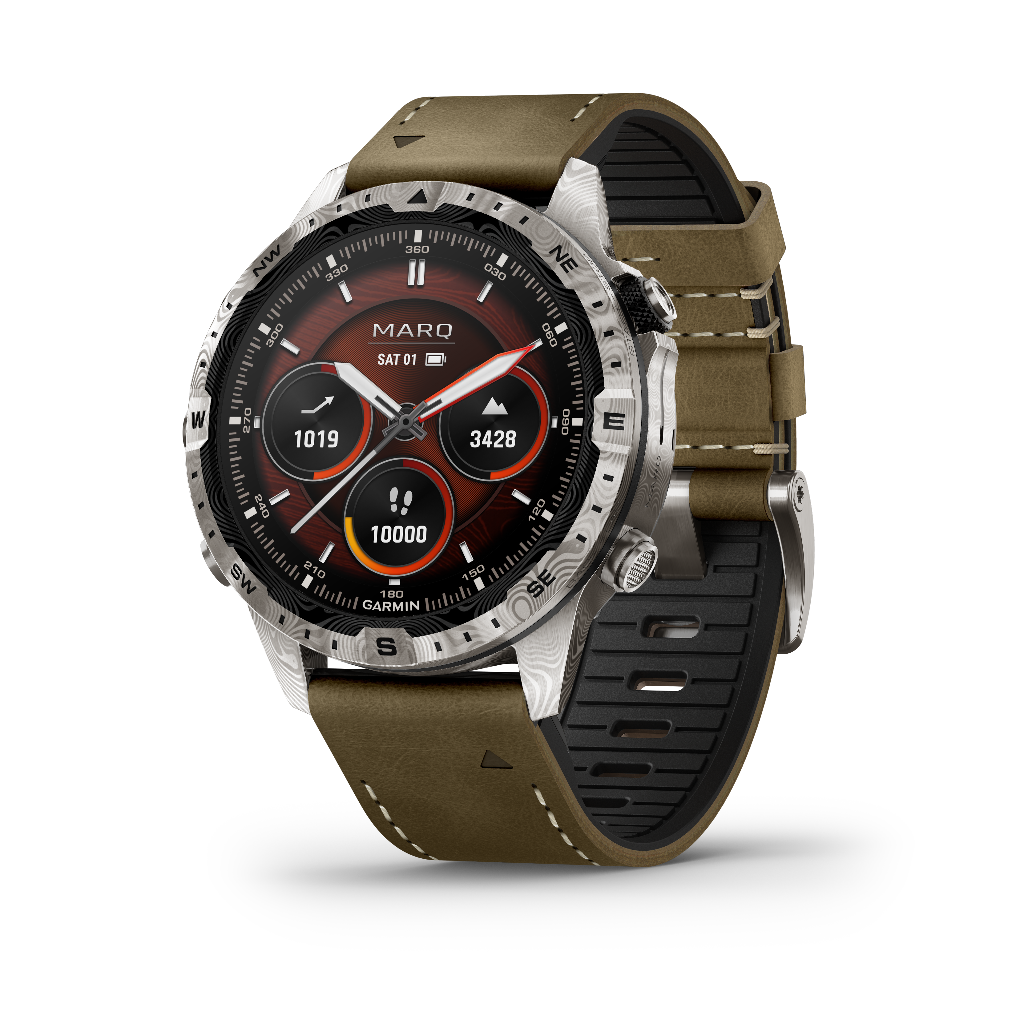 MARQ Adventurer Damascus Steel – debiutuje ekskluzywna edycja zegarków Garmin 10 marq2 adventurer damascus HR front left 0000 M2 Damascus WF 3eyes