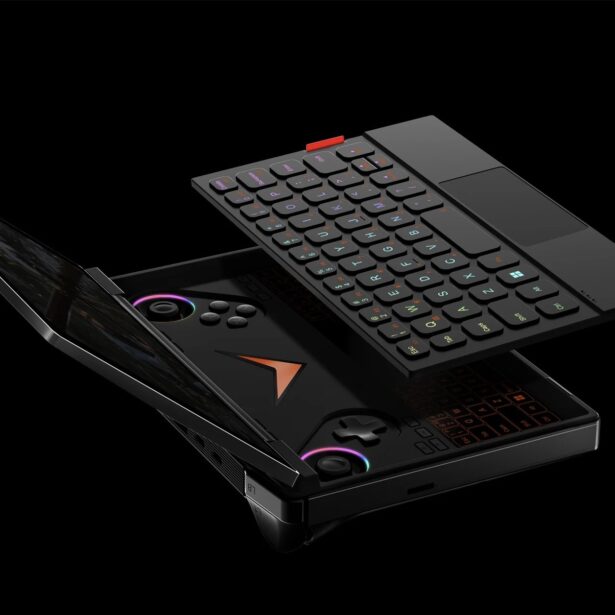 Pierwsza konsola ze składanym ekranem. To ONEXSUGAR od One-Netbook 13 ONEXPLAYER G1 mini laptop do gier z 9-calowym ekranem, procesorem AMD Strix oraz klawiaturą, którą można wyjąć