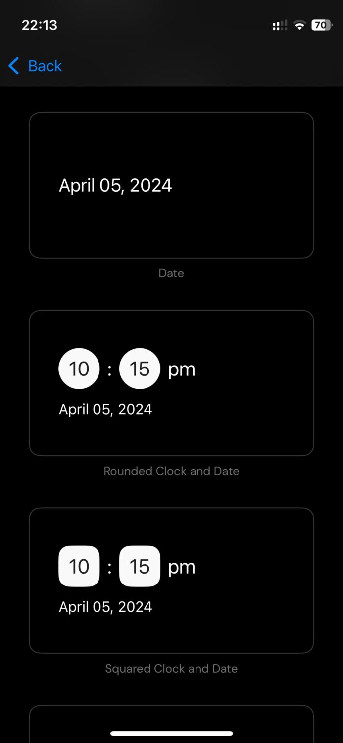 Minimalist Launcher ustawienia górnego widgetu