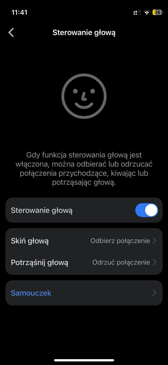 Aplikacja Huawei AI Life sterowanie głową