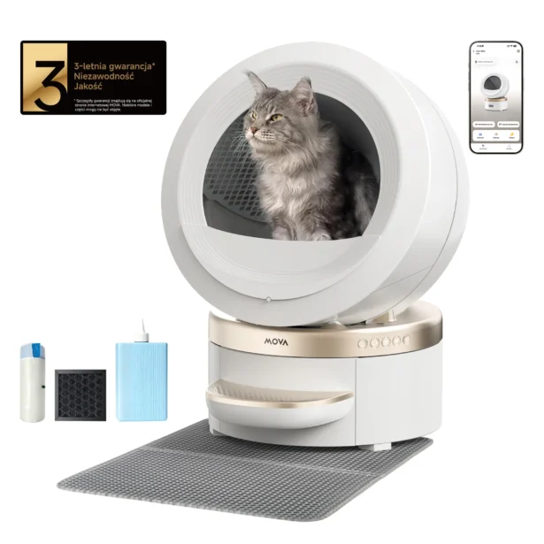 Kosmiczna, bezpieczna kuweta, która sama się ogarnia. Testujemy MOVA MeowgicPod LR10 Prime