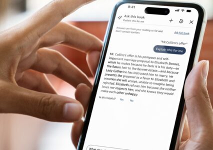 Asystent AI w aplikacji Kindle odpowie na pytania dotyczące bohaterów i fabuły książki
