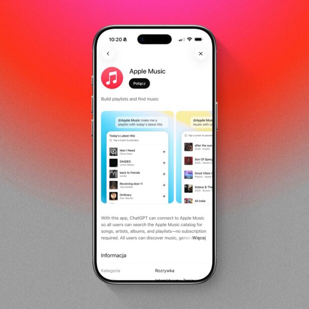 ChatGPT ma już integrację z Apple Music. Możesz tworzyć playlisty, szukać piosenek i słuchać muzyki