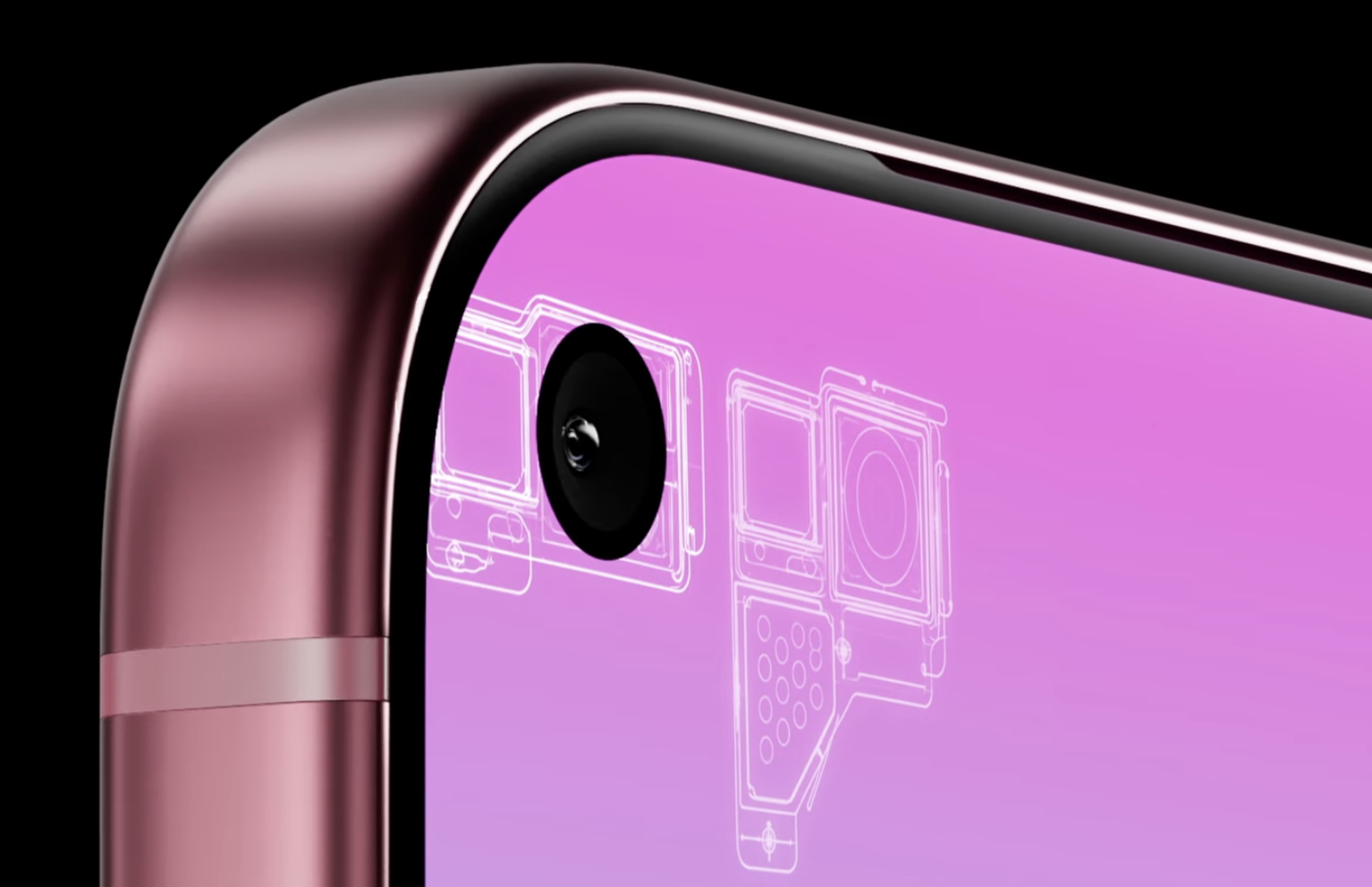 iPhone 18 Pro z ukrytym pod wyświetlaczem Face ID, kamerą po lewej stronie i nowym kolorem 7 Render Apple iPhone 18 Pro. Fot. Jon Prosser na YouTube