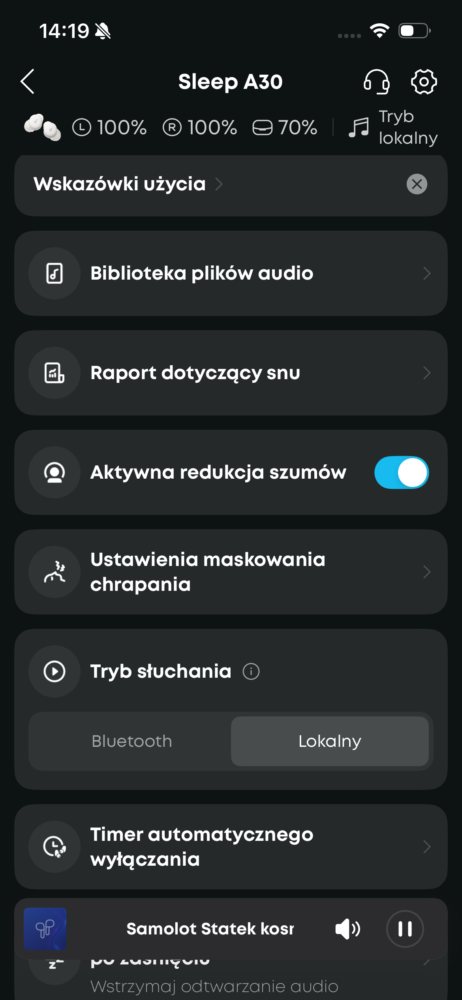Aplikacja Soundcore dla Sleep A30