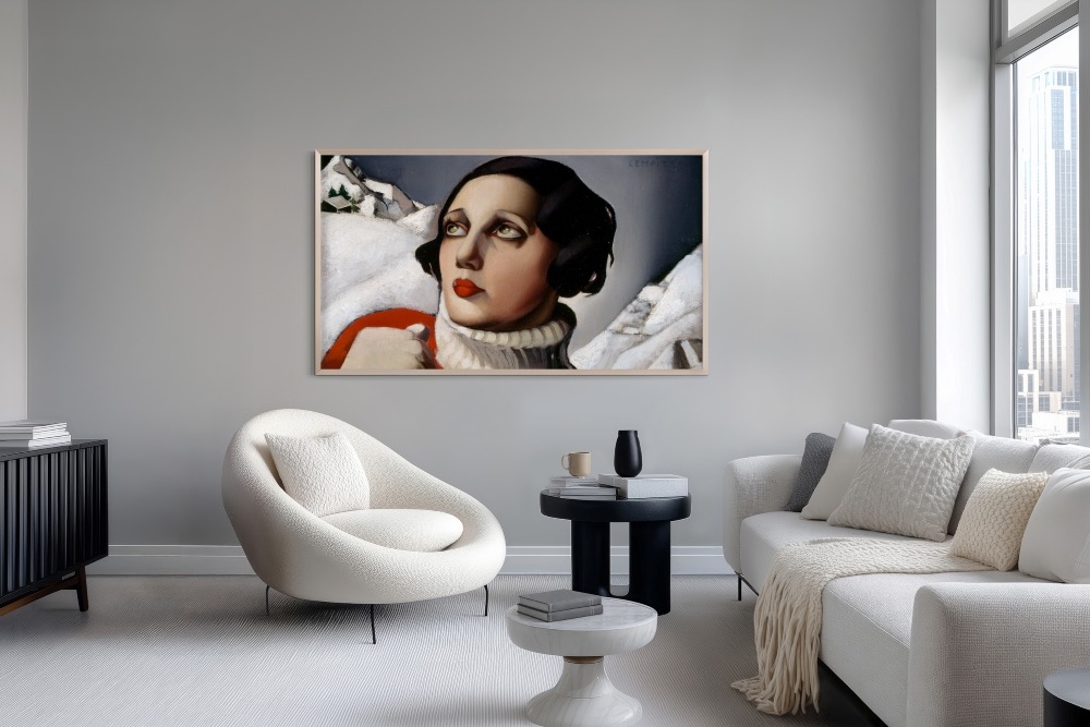„Św. Moritz” (1929) © Tamara de Lempicka Estate, LLC / ADAGP, Paryż, na The Frame Pro.