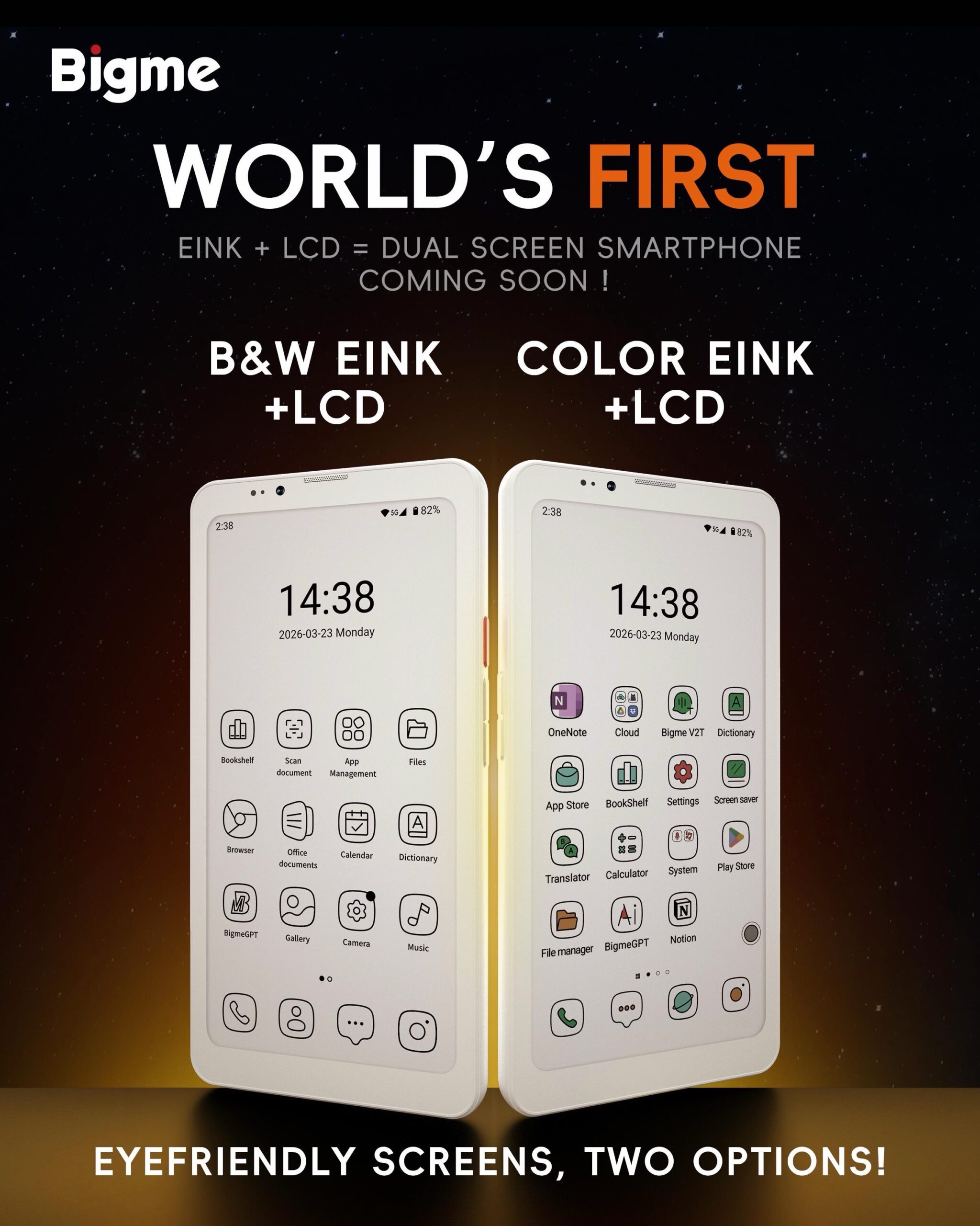 Ekran LCD czy e-ink w smartfonie? A czemu w ogóle wybierać? 10 Bigme Hibreak dual