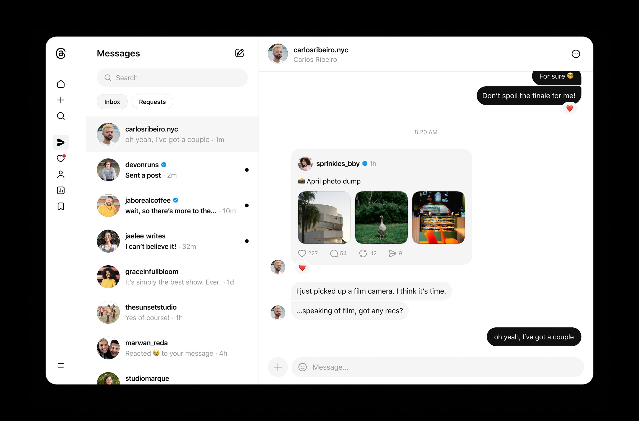 Threads direct Messages