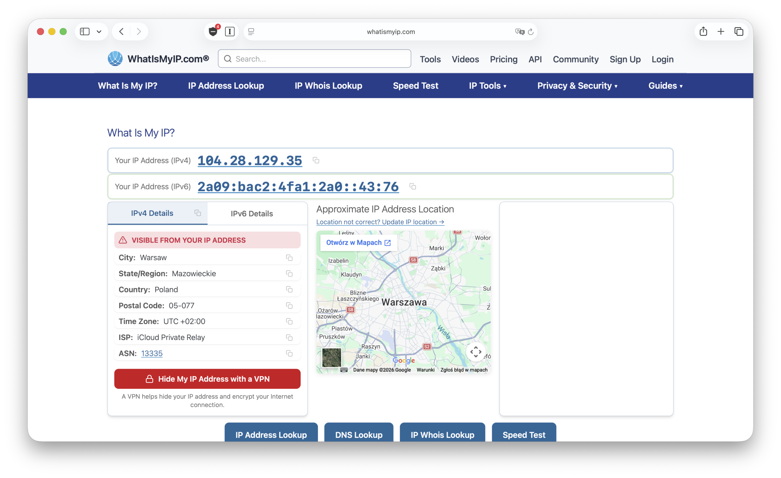 Apple pozwane za lukę w iCloud Private Relay 5 Zamaskowane IP z użyciem iCloud Private Relay