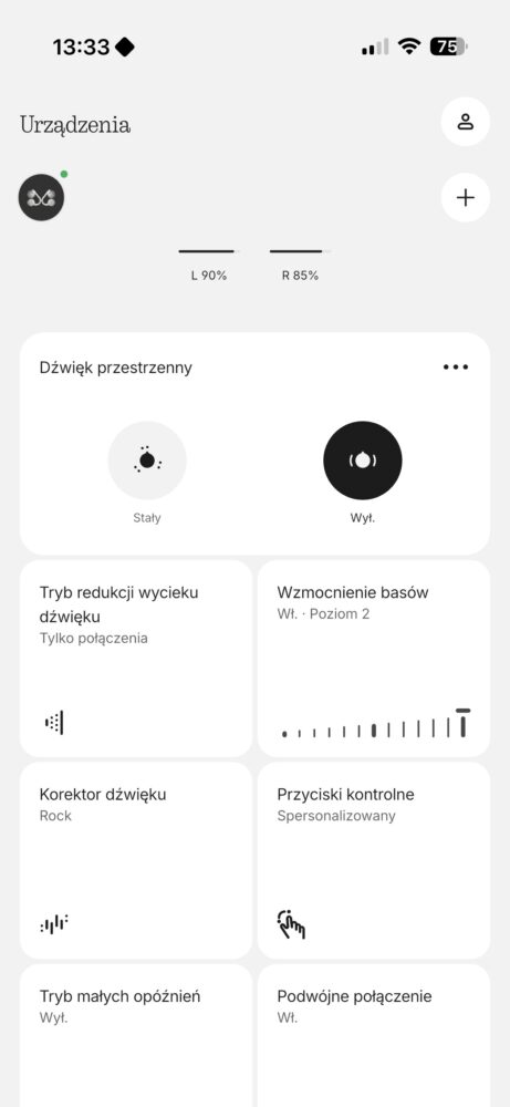 Aplikacja Nothing X ekran główny
