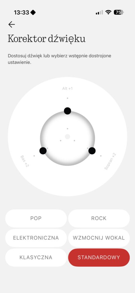 Aplikacja Nothing X korektor dźwięku