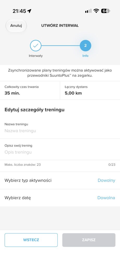 Aplikacja Suunto