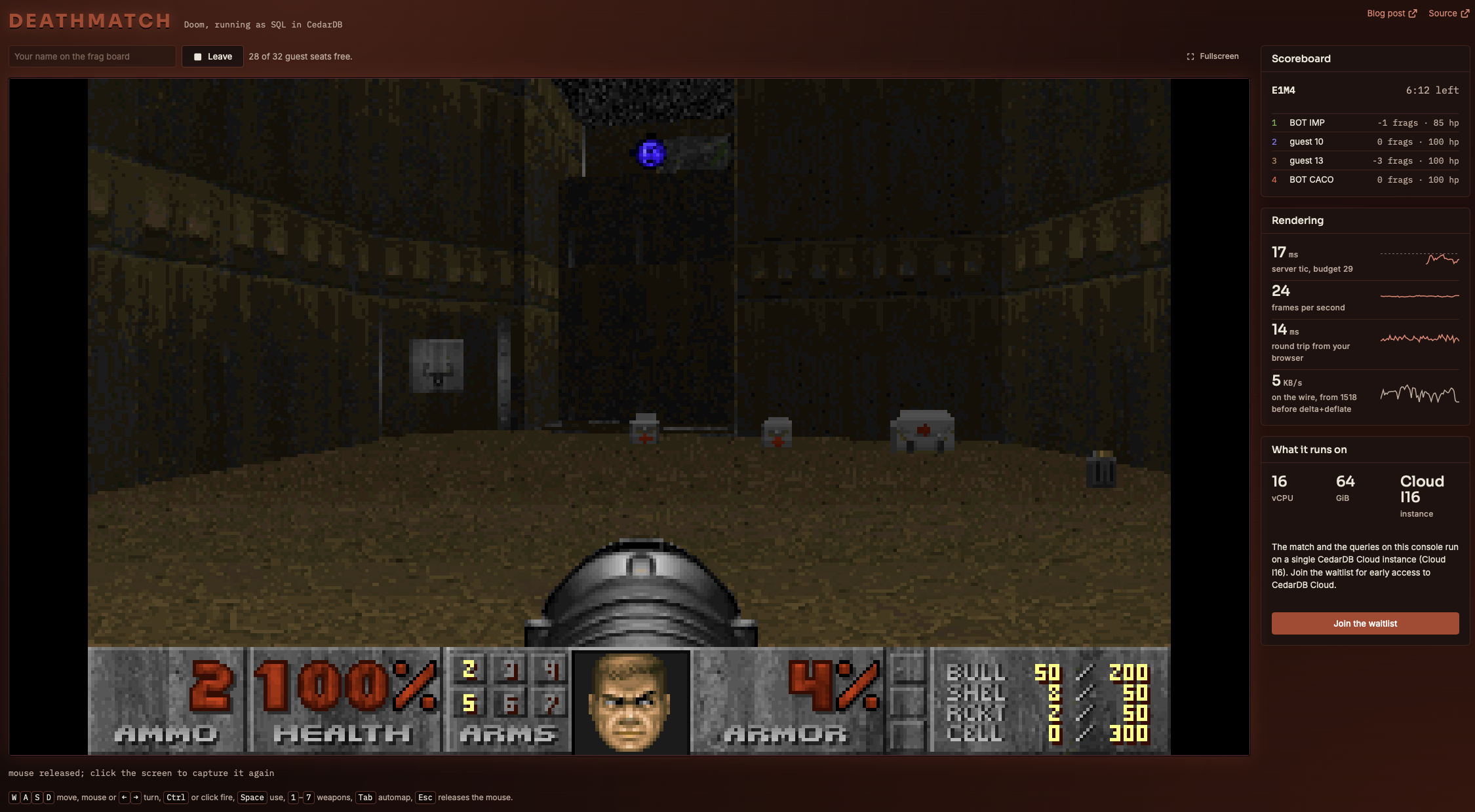 SQL Doom screenshot